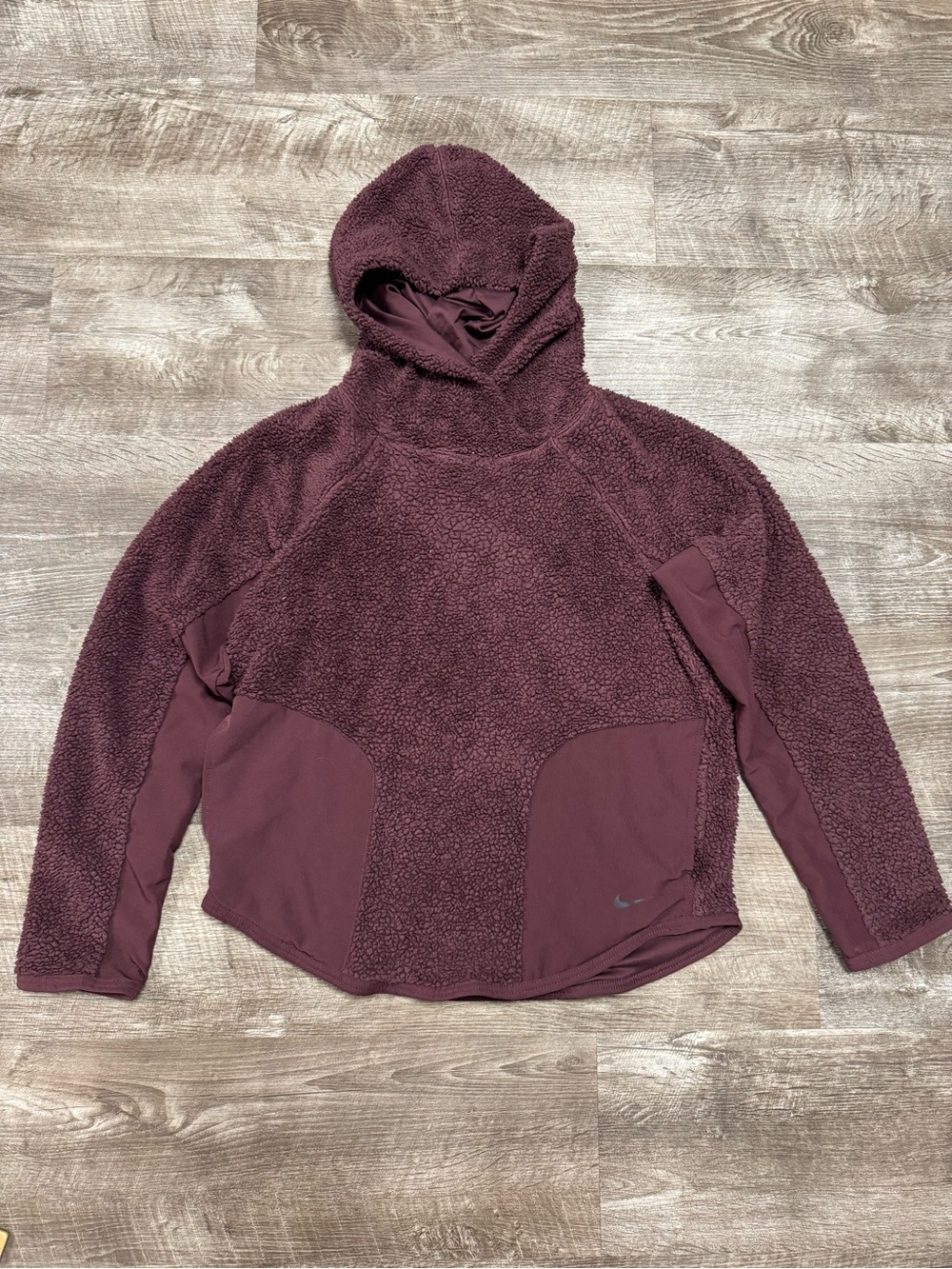 Nike Burgundy Fleece Hoodie with Pockets Size  XS